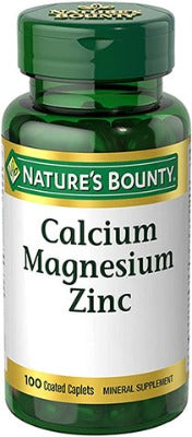 Nature's Bounty Calcium Magnesium & Zinc Caplets, 100 Count